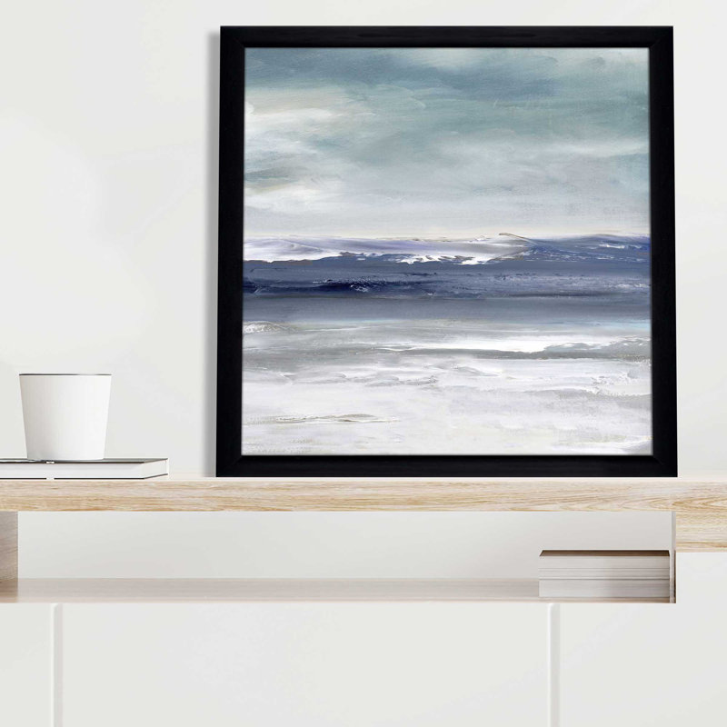 Sandpiper Bay par Sally Swatland - Peinture, L 31,5 po x H 31,5 po, Cadre noir