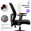 Chaise de bureau pivotante en maille Merrik