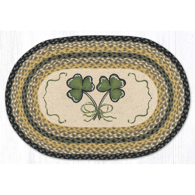  Oval Patch Tread – 20"x30" Rustic Nature-Inspired Rug, Bear Cubs
