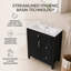 Ensemble de meuble-lavabo autoportant simple avec 2 tiroirs et deux supports de rangement sur la porte-2060197760