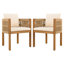 Ensemble de 2 chaises d'extérieur en bois d'acacia avec poignées en corde brunes, coussins lavables et imperméables, capacité de 400 lb-788610402
