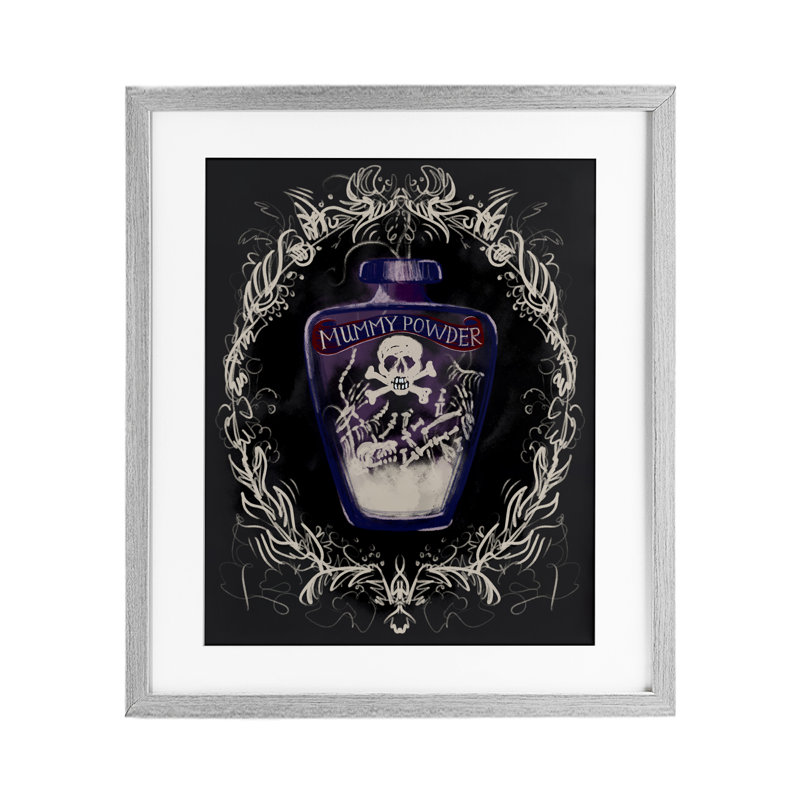 «Mummy Poudre Jar», impression sous verre, conception de Connie Summers, Gris, H 21 po x l 17 po