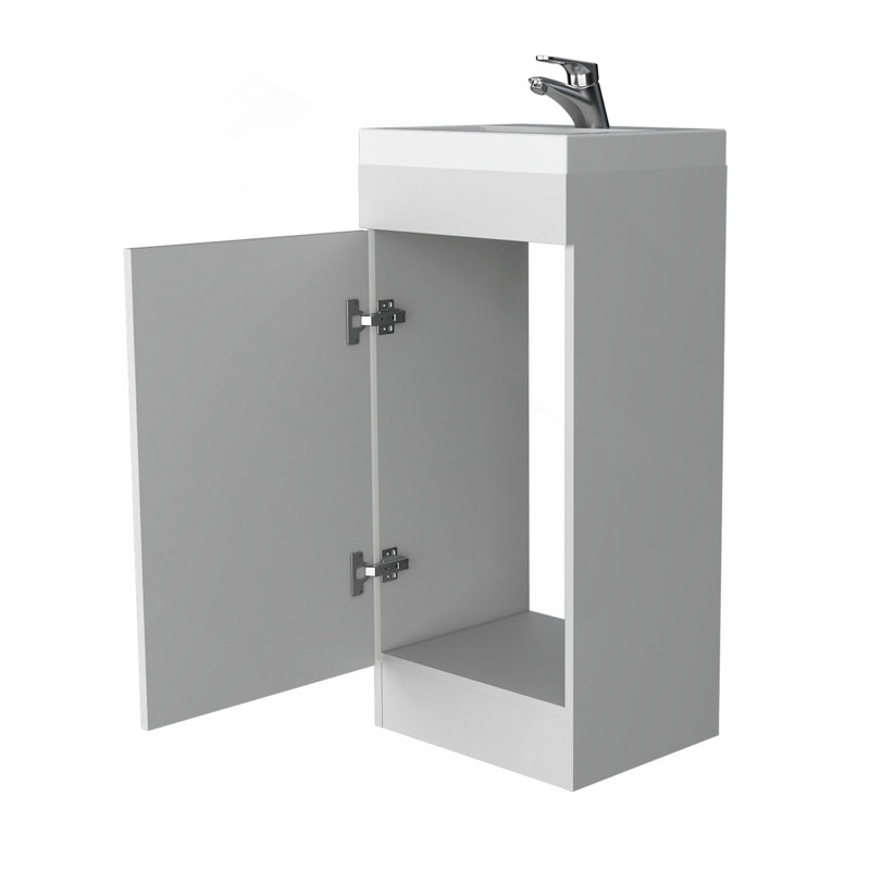 Meuble-lavabo en mélamine avec 1 porte