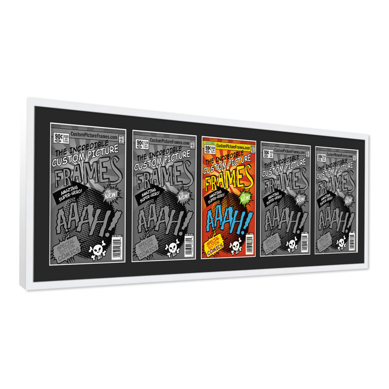 5 tapis de cadre de bandes dessinées pour exposer 5 bandes dessinées UV en acrylique, support et matériel de suspension