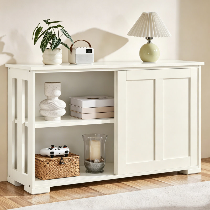 107cm Multifunctional Sideboard with Concealed Storage, Antique White