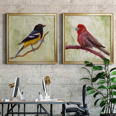 Backyard Birds I - Ensemble de 2 cadres photo sur toile