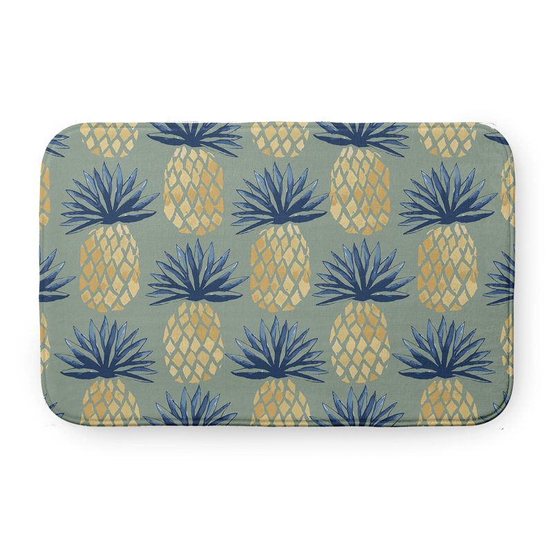 Tapis de bain Pineapple, L 21 po x L 34 po, Vert