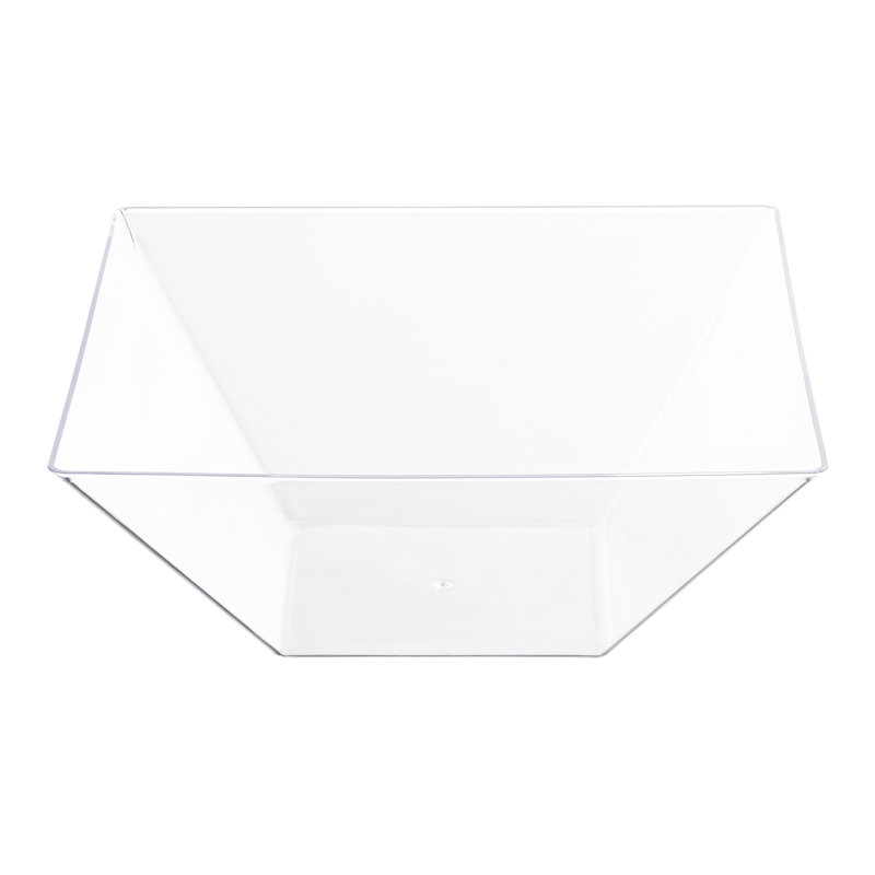 Clear Square Plastic Serving Bowls (3 qt.)