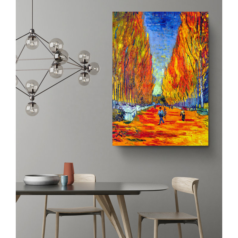 Reproduction Les Alyscamps par Vincent Van Gogh - peinture sur toile tendue, H 30 po x l 20 po x P 2 po