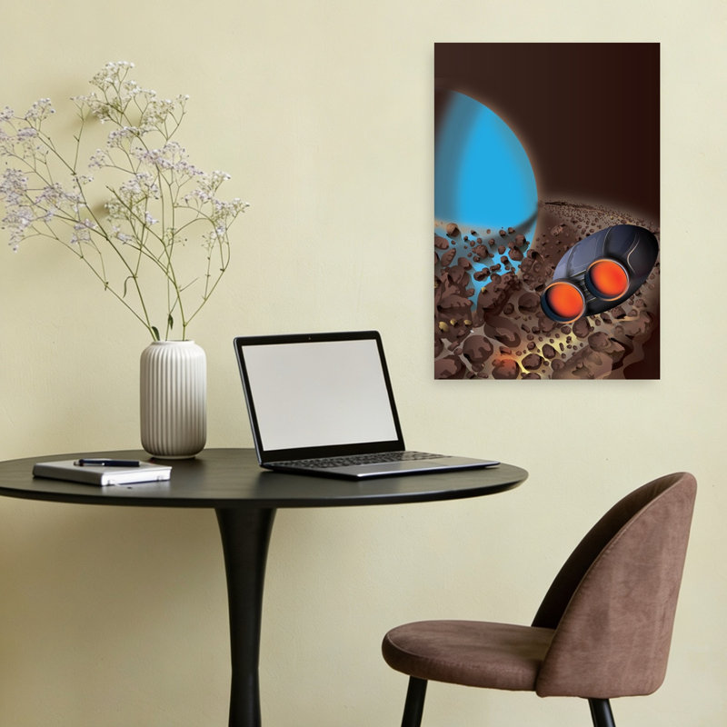Blue Planet Voyage Abstract Contemporary Landscape Nature Wall Art Print 1 Piece Wrapped Canvas Wall Art
