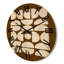 Horloge murale en bois à composition abstraite-63902442