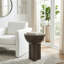 Table d'appoint en poterie ciment moderne et sculpturale, bureau à domicile, utilisation dans la chambre à coucher - 18 po gris