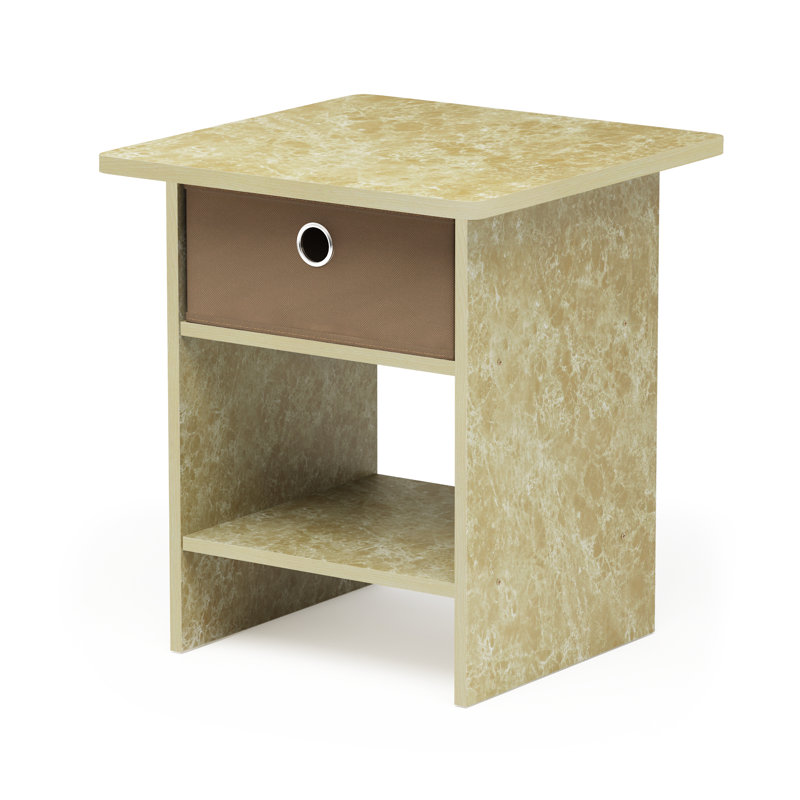 Brigette End Table with Storage, Brown Marble/Brown