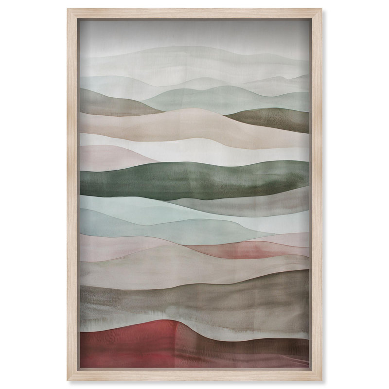 Oliver Gal Organic Layers Abstract - Luxury Shadowbox Framed Wall Art, 56'' H x 38'' W, Cream
