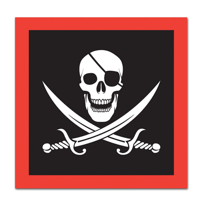 Serviette 6,5 po pirate repas