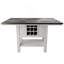 Antique White And Grey Table Top 1Pc Counter Height Dining Table W 2X Leaves Under-Table Storage Kitchen Dining Room Solid Wood