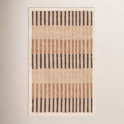 Brown Hand-Tufted Geometric Rug