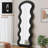 Flannel Full Length Wave  Floor Mirror  For Bedroom Living Room Hanging Or Against The Wall Black-617389724