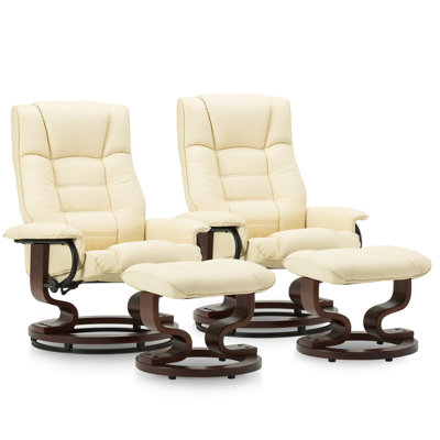 Odey 2 Set Faux Leather Swivel Recliner, Multi-Position Leisure Chair with Adjustable Back -  Red Barrel Studio®, A7A59058E8D447159835EB5F4FA574C8