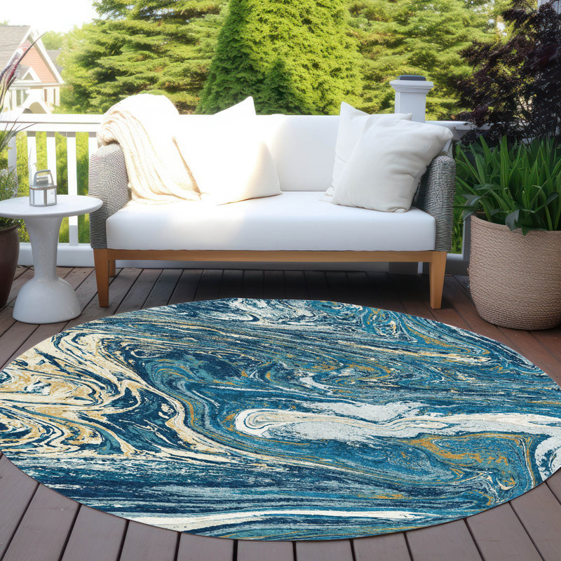  Machine Washable Indoor/Outdoor Chayden ACN1061 Rug, Round 8'