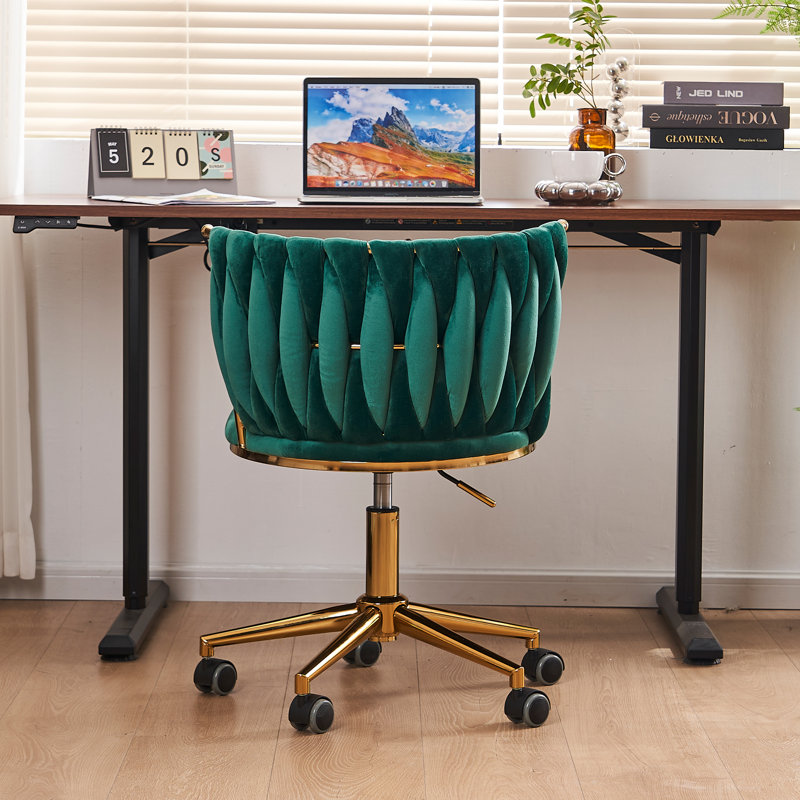 Rachmiel Velvet Task Chair, Green