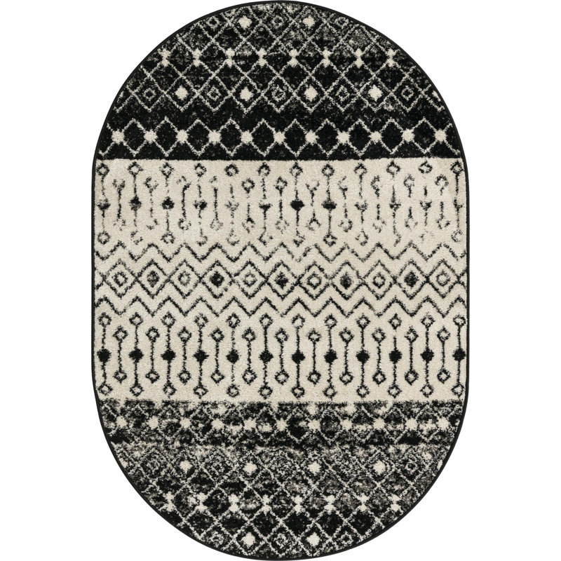 Abstract Indoor Rug, Oval 4' x 6'