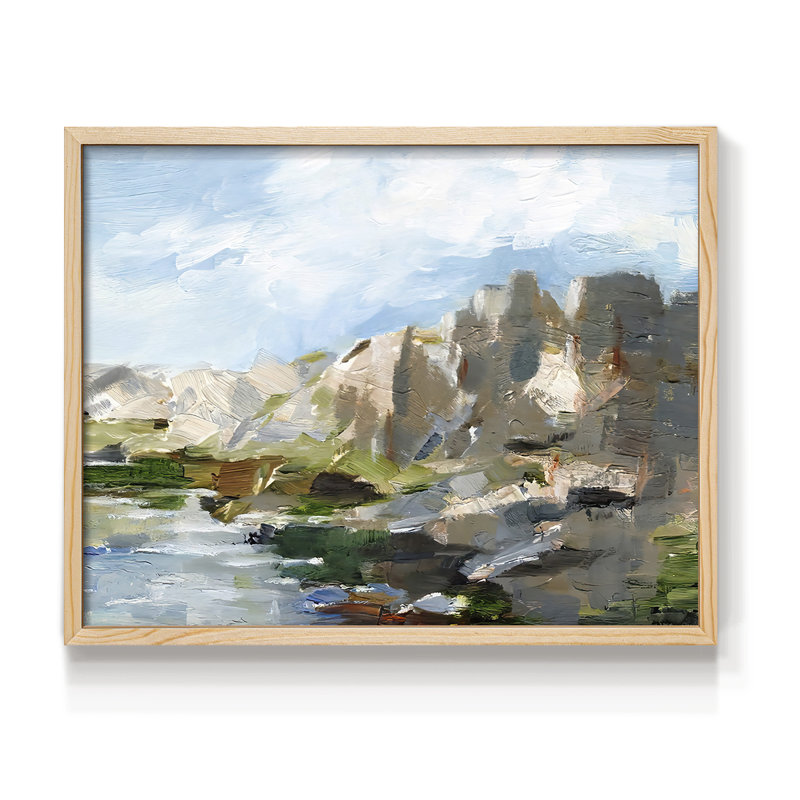 Western Cliffs II -Framed Print - Restickable, Natural, 11" H x 14" W