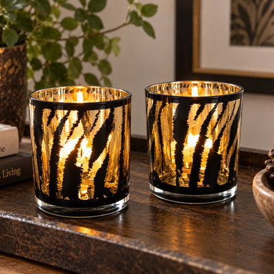 2 Piece Glass Tabletop Votive Holder Set