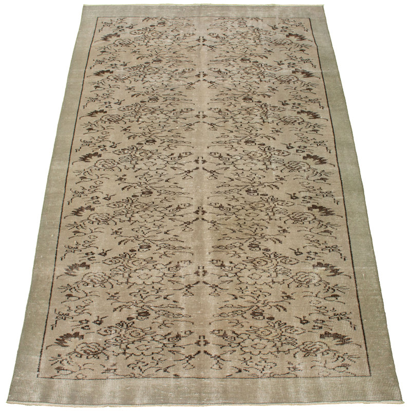 Tapis intérieur de la laine 5 pi 7 po x 9 pi 3 po à la main one-of-kind-noué la 1980 Bevin
