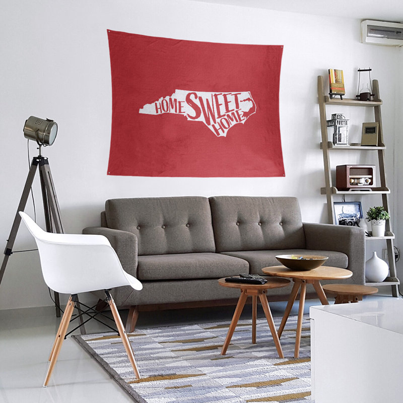 Tapisserie Home Sweet North Carolina, H 27,5 po x l 37,5 po, Rouge