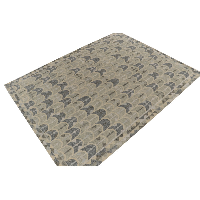 Scandinavian Wool Geometric Area Rug, Rectangle 12' x 16'