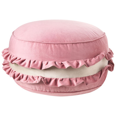 50cm Wide Velvet Round No Pattern Pouffe Ottoman