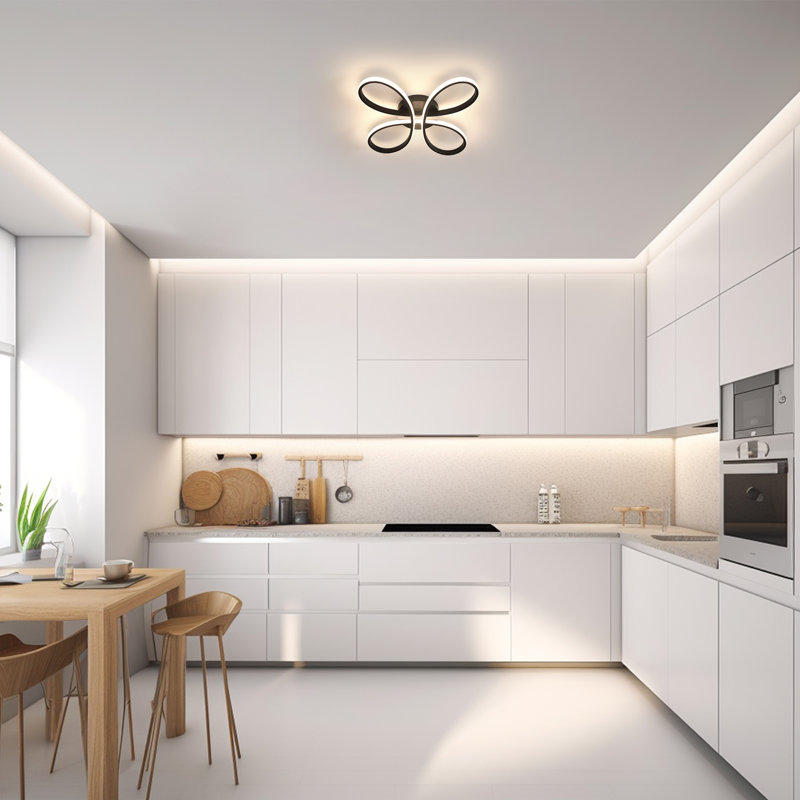 Stylish Flower-Shaped Dimmable Flush Mount with Remote