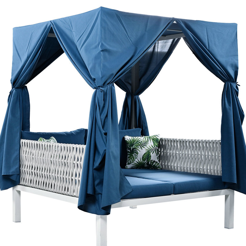 Outdoor Sunbed With Durability - Canopy For Shade Thick Padding Sun Lounger Curtains Fashionable Chair, Cushions & Pillows, Construction, Water-, 70.9''H X57.5''W X 57.5''D