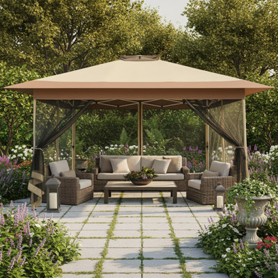 COBIZI 10x15 FT Pop up Gazebo Outdoor pop up Canopy Tent Patio Gazebos for Camping,Garden,Deck,Backyard