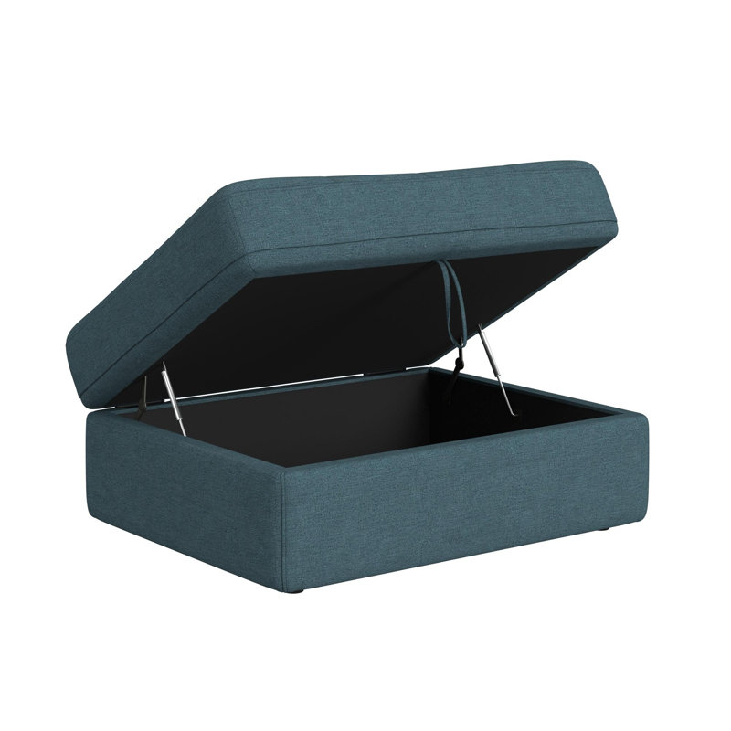  Harleigh Storage Ottoman in Palmer Plus Teal, Blue