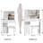 American Style 29.2" Dressing Table With Left Drawer, Right Sliding Mirror, High - Capacity Storage, And Cushioned Stool, Ideal For Little In Small Areas White Vanity Extra Large Perfect Spaces