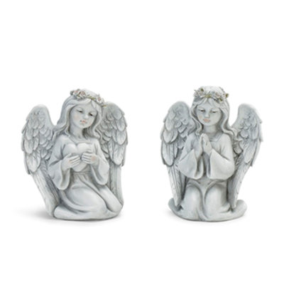 Angels Set Of 2 Praying/Holding Heart