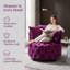 Chaise d'appoint capitonnée en velours pour le salon et la chambre à coucher - Confort luxueux, structure en bois massif, conception ronde moderne-781541125