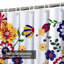 Rideau de douche imperméable à motif floral rétro avec 12 crochets Aztec Doodle-1246871250