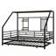 Lit double en métal avec lit gigogne-217598514