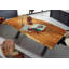 Iron Label Acacia Solid Wood Top Metal Base Dining Table-47530157-47530163