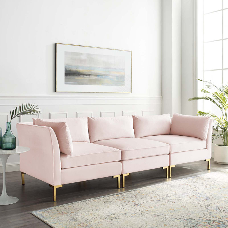 Ardent Performance Velvet Sofa, Pink