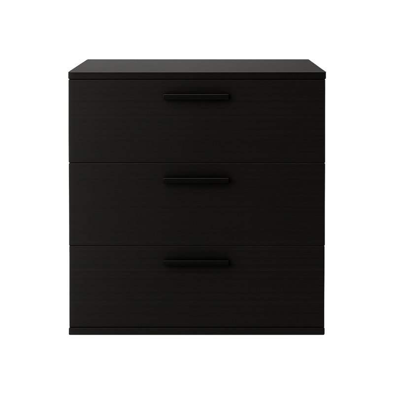 Commode noire à trois tiroirs Morgan