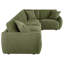 Canapé modulaire rembourré en chenille 5 pièces Henry vert-1766612057-1766612058