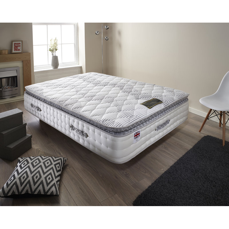 6000 Gold 33cm Pocket Sprung Memory Foam Pillow Top Mattress Cooling Technology, Double (4'6)