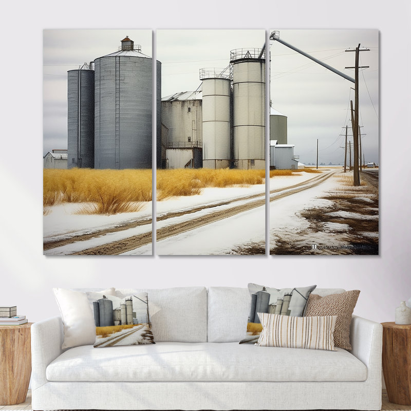 «Factory Winter Scenery In Simplicity I», ensemble de reproductions d'art mural, Toile tendue, H 40 po x l 60 po x P 1 po