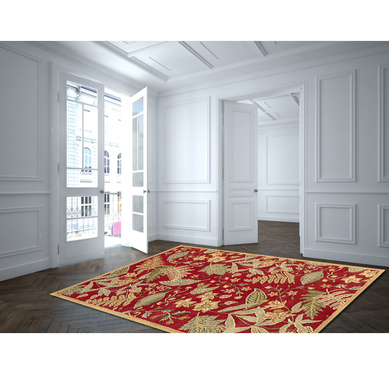 Juliet Wool Floral Indoor Rug, Square 1'6" x 1'6"