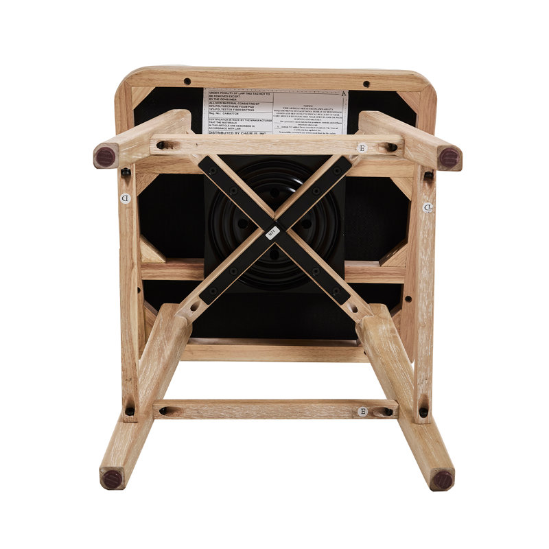 Modern Rustic Swivel Solid Wood Barstool With Twine Woven Backrest And Stirrups, Log