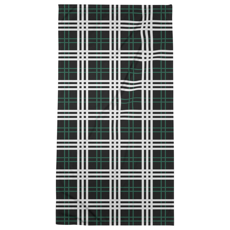 Bath Towel, Stealth Black/Gotham Green/White, Polyester/Cotton Blend